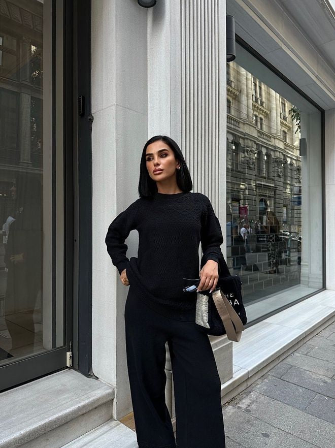 Ensemble tricot noir
