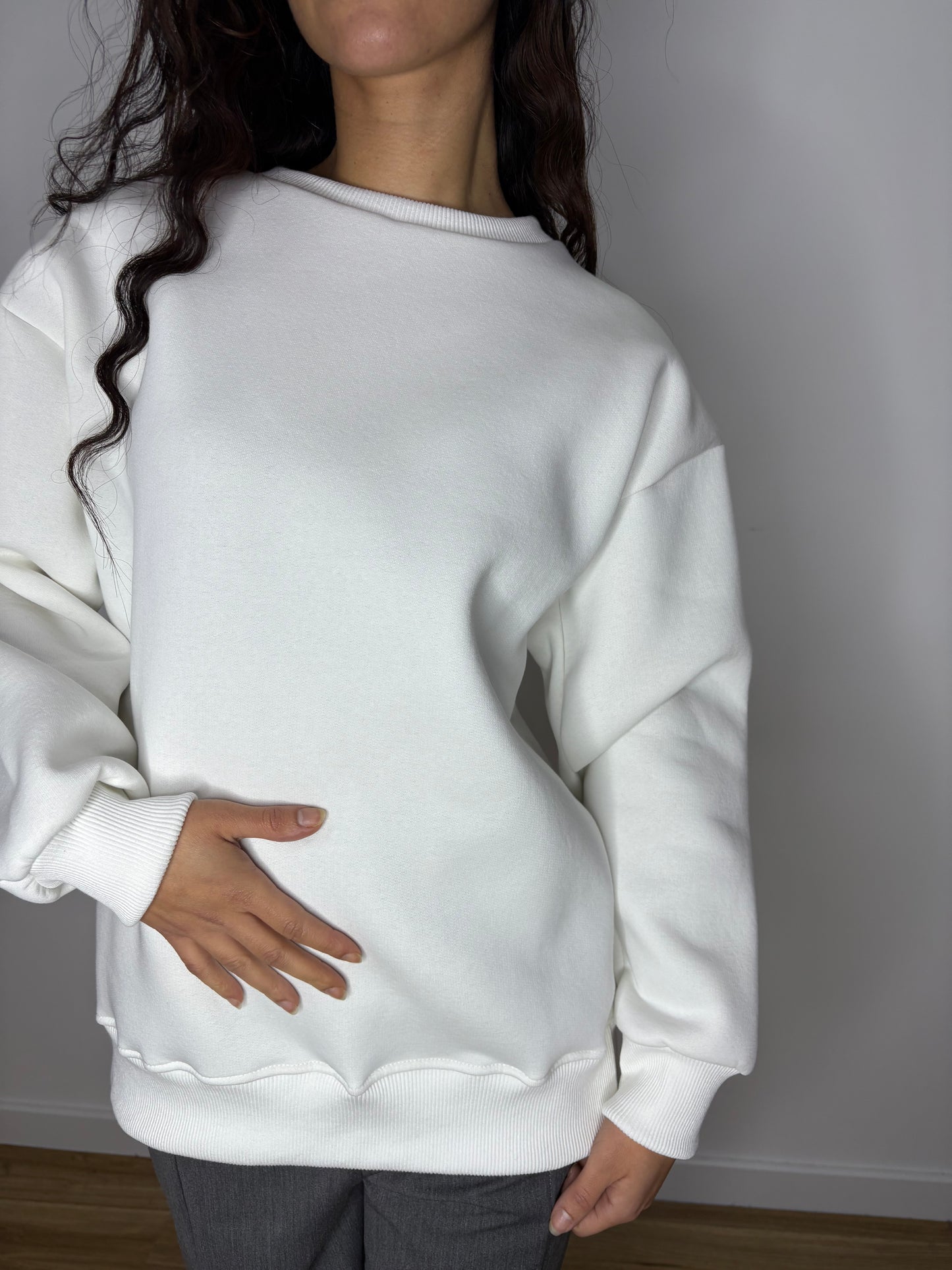 Pull blanc oversize
