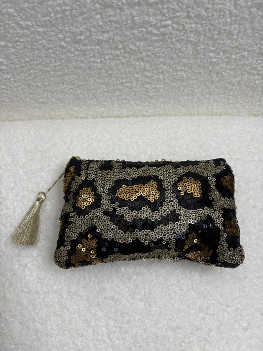 Pochette à sequins léopard
