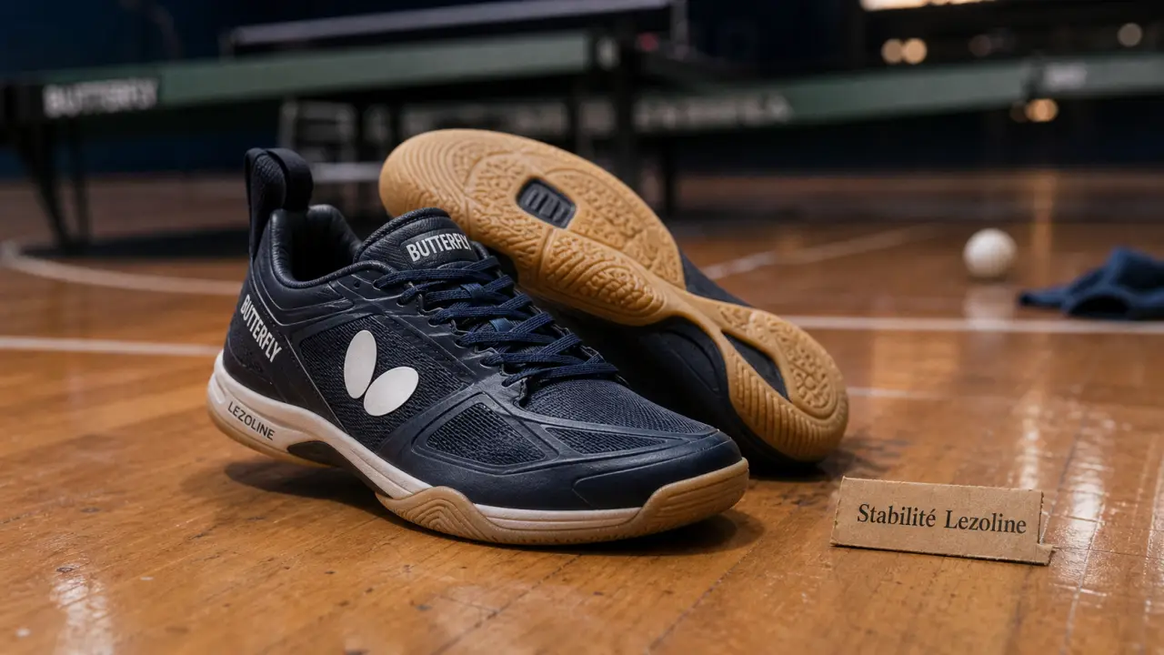 Chaussures Butterfly Lezoline pour tennis de table, stabilité sur sol en bois