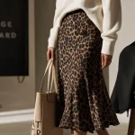 Léopard mode : femme en jupe léopard, dosage tendance