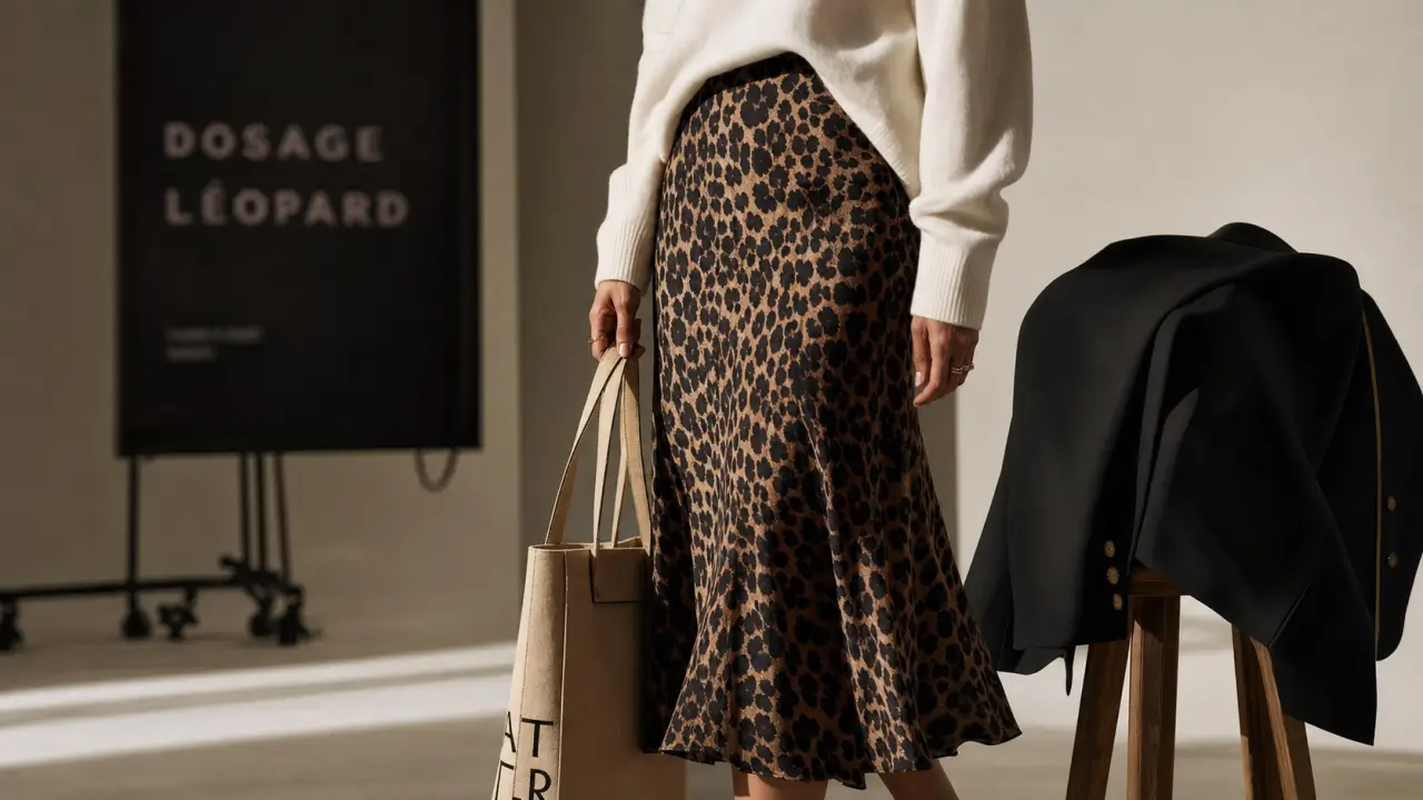 Léopard mode : femme en jupe léopard, dosage tendance