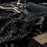Robe noir strass étincelante pour soirée