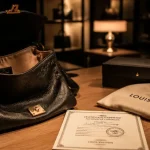Sac de luxe occasion certifié : authenticité et état, photo du sac et du certificat