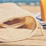 Sac en eponge zippé en coton, couleur écru