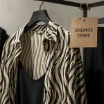 Chemise zebre noir et blanc, style portable en studio