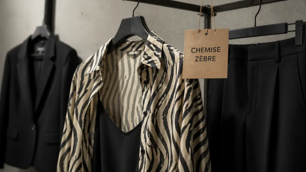 Chemise zebre noir et blanc, style portable en studio