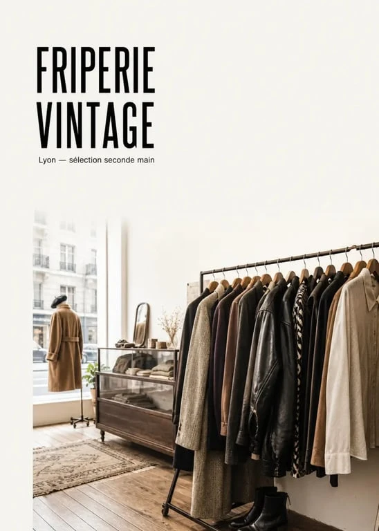 Intérieur de la friperie Look Vintage à Lyon, ambiance look vintage friperie et vêtements seconde main