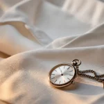 Montres pendentif femme en quartz, chaîne élégante sur tissu lin