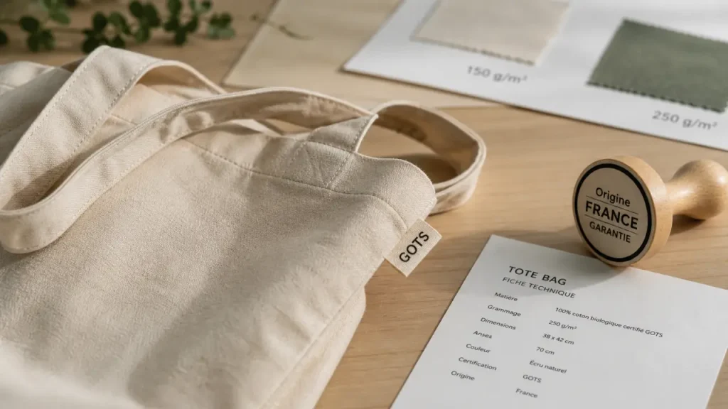 Tote bag coton bio : choisir le bon grammage, les bons labels et le bon marquage