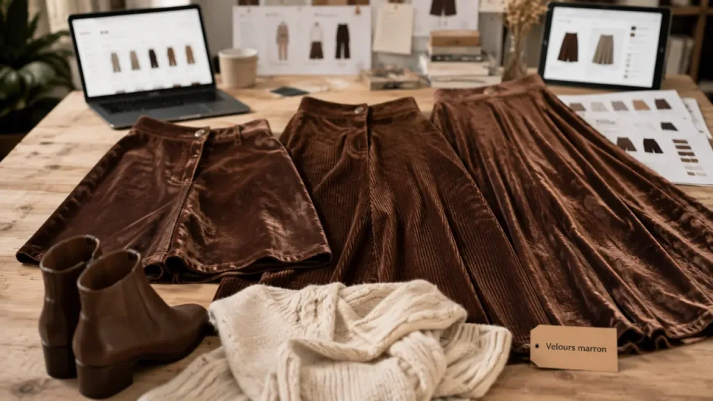 Jupe en velours marron : courte, midi ou longue, laquelle choisir selon l’usage ?