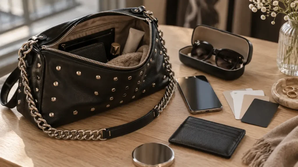 Sac clouté noir : format, confort et style à vérifier avant l’achat