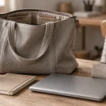 sac toile pour travail plage week-end, cabas gris sable