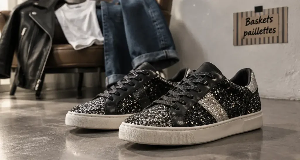 Baskets à paillettes : choisissez l’éclat adapté à chaque tenue
