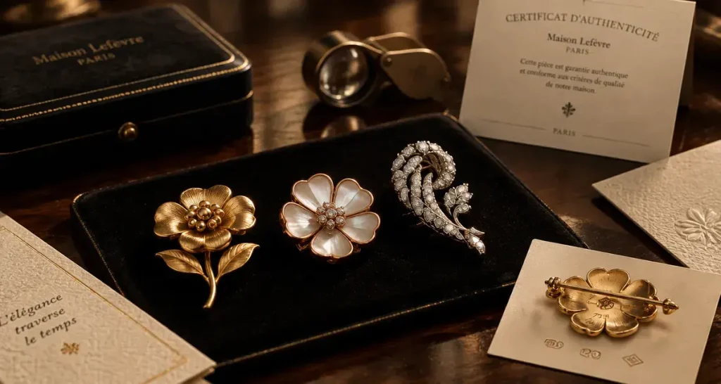 Broche femme luxe : de 1 700 € à 34 000 €, ce qui justifie vraiment l&rsquo;écart