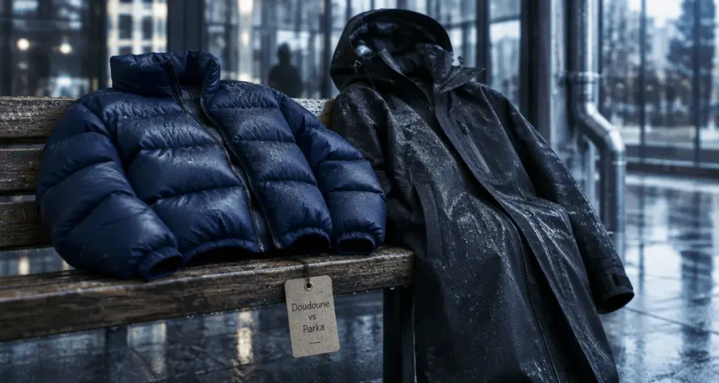 Doudoune ou parka : légèreté et mobilité contre protection sous la pluie