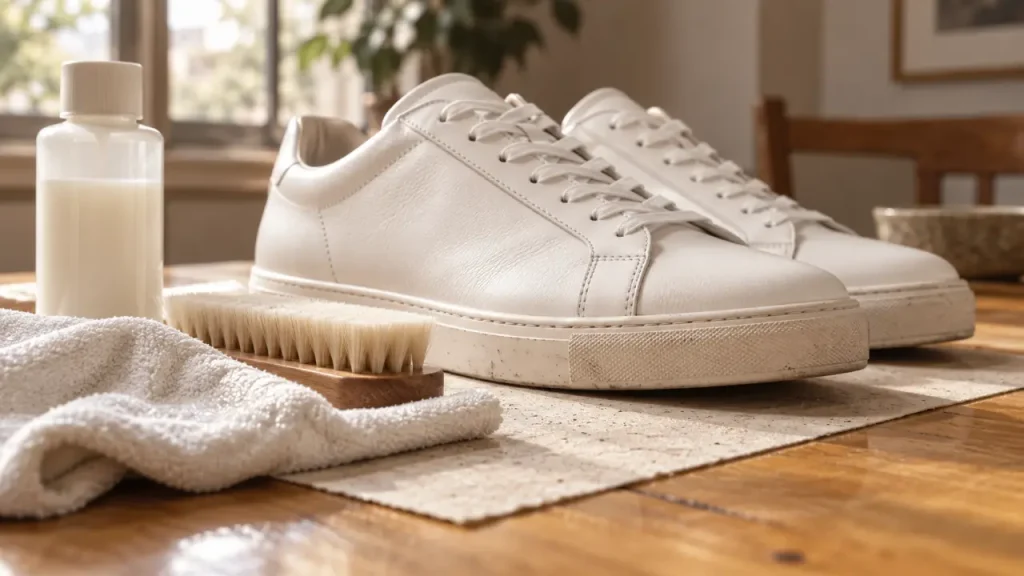 Nettoyer des sneakers blanches en cuir : retirer les taches sans décaper la finition