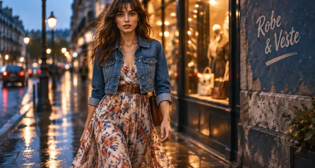 La veste courte allonge la robe longue, à condition de respecter les volumes