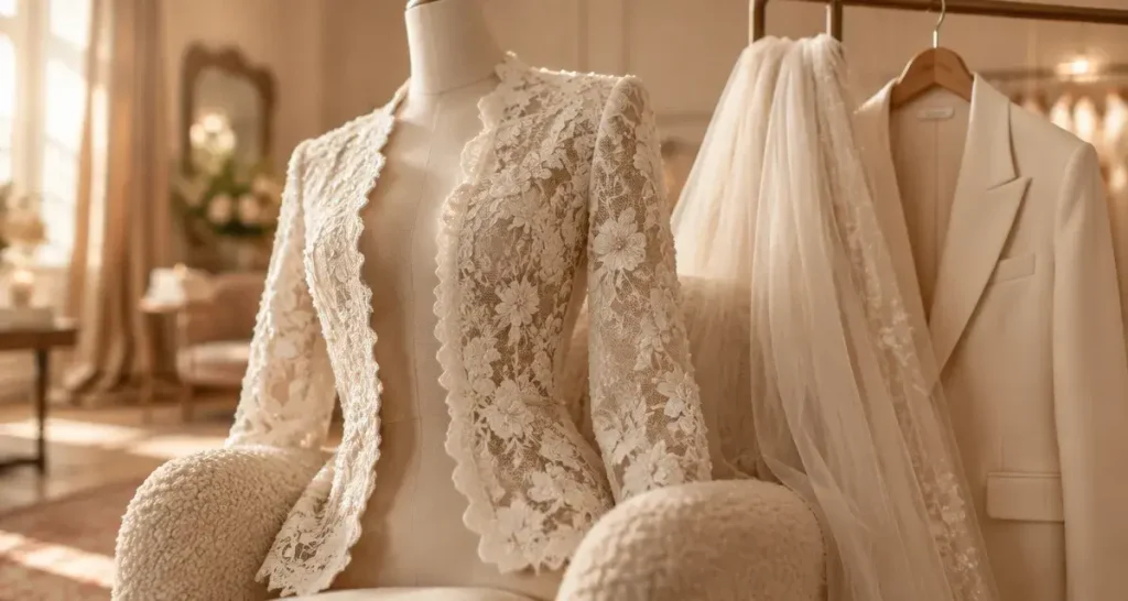 Quelle veste de mariage femme choisir pour couvrir ses épaules, rester au chaud et préserver sa robe ?